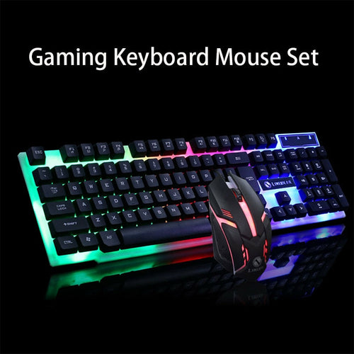Gaming Keyboard & Mouse Set – RGB Backlit, Ergonomic, 104 Keys, Plug & Play