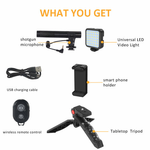 Desktop Tripod Microphone Stand with Condenser Head