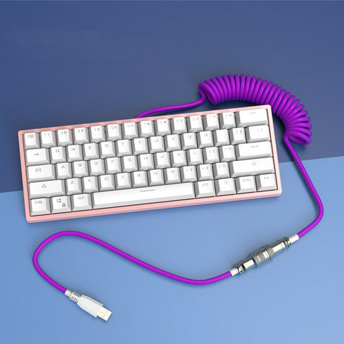 Type-C Detachable Mechanical Keyboard Cable – 2M, Coiled & Scalable