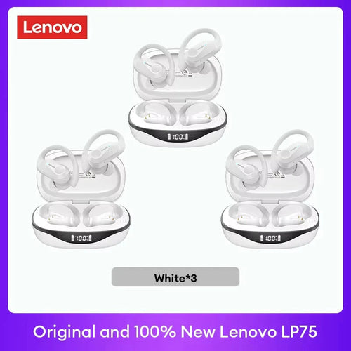 Lenovo LP75 TWS Bluetooth 5.3 Wireless Earphones with LED Display
