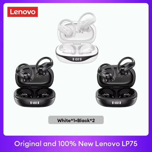 Lenovo LP75 TWS Bluetooth 5.3 Wireless Earphones with LED Display
