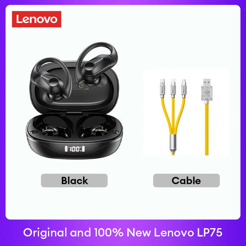 Lenovo LP75 TWS Bluetooth 5.3 Wireless Earphones with LED Display