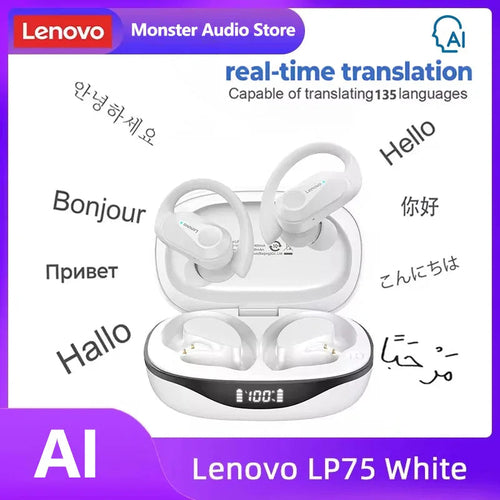 Lenovo LP75 TWS Bluetooth 5.3 Wireless Earphones with LED Display