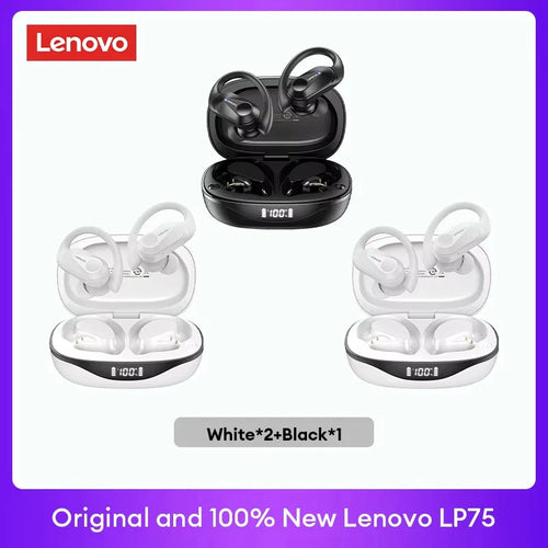 Lenovo LP75 TWS Bluetooth 5.3 Wireless Earphones with LED Display