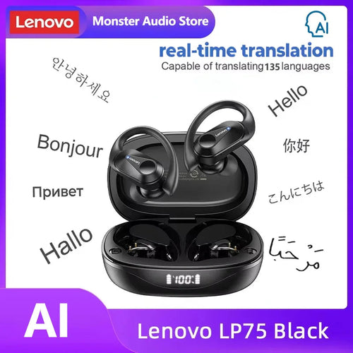 Lenovo LP75 TWS Bluetooth 5.3 Wireless Earphones with LED Display