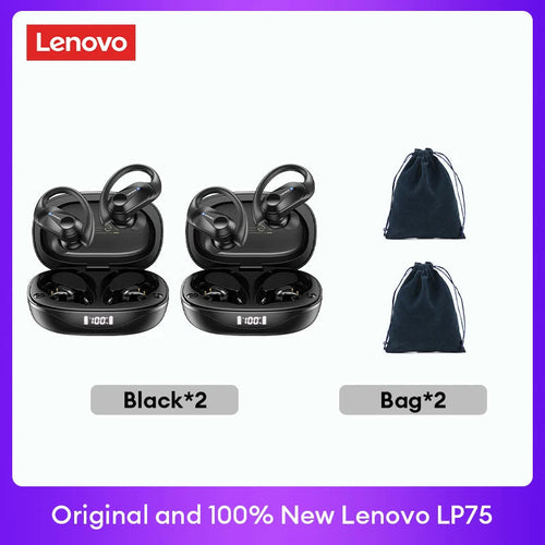 Lenovo LP75 TWS Bluetooth 5.3 Wireless Earphones with LED Display