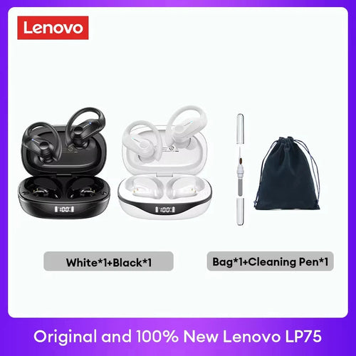 Lenovo LP75 TWS Bluetooth 5.3 Wireless Earphones with LED Display