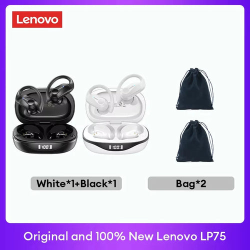 Lenovo LP75 TWS Bluetooth 5.3 Wireless Earphones with LED Display