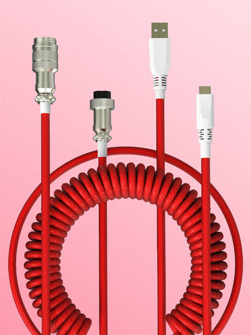 Type-C Detachable Mechanical Keyboard Cable – 2M, Coiled & Scalable
