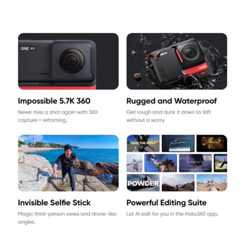 Insta360 ONE RS Waterproof 4K 60fps Action Camera