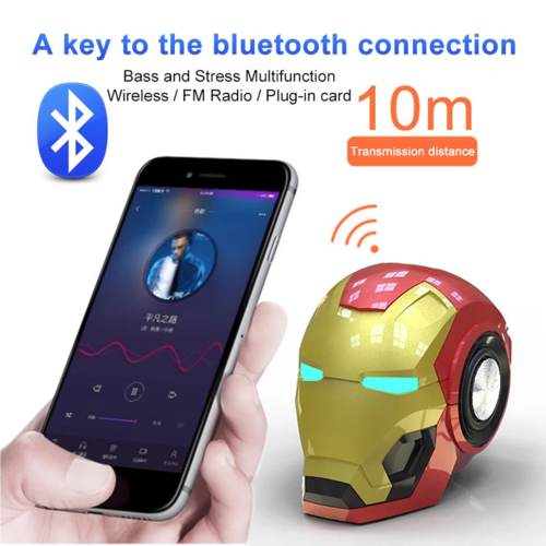 Portable Iron Man Wireless Bluetooth Speaker
